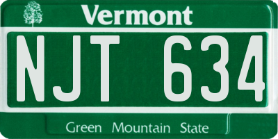VT license plate NJT634