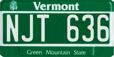 VT license plate NJT636