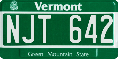 VT license plate NJT642