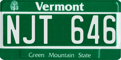 VT license plate NJT646