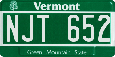 VT license plate NJT652