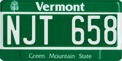 VT license plate NJT658
