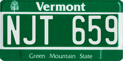 VT license plate NJT659