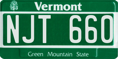 VT license plate NJT660