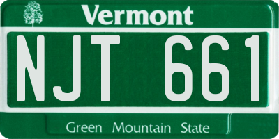 VT license plate NJT661