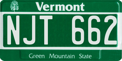 VT license plate NJT662