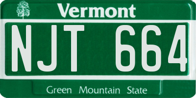 VT license plate NJT664