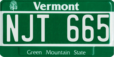 VT license plate NJT665