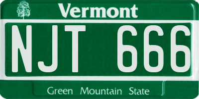 VT license plate NJT666