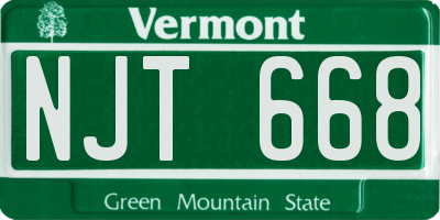 VT license plate NJT668
