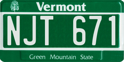 VT license plate NJT671