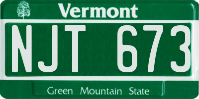 VT license plate NJT673