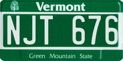 VT license plate NJT676