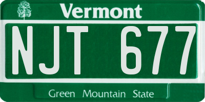 VT license plate NJT677