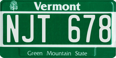 VT license plate NJT678