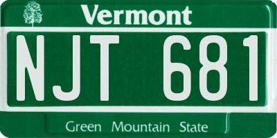 VT license plate NJT681