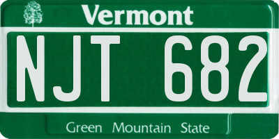 VT license plate NJT682