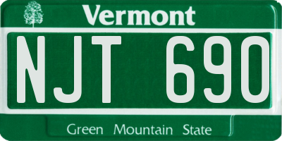VT license plate NJT690