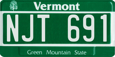 VT license plate NJT691