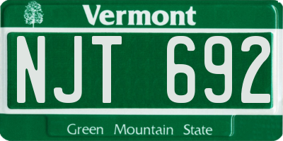 VT license plate NJT692