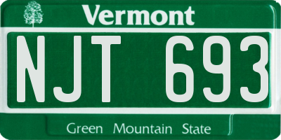 VT license plate NJT693