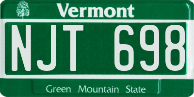 VT license plate NJT698