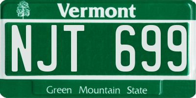 VT license plate NJT699