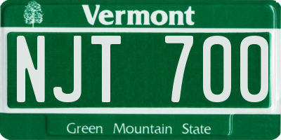 VT license plate NJT700