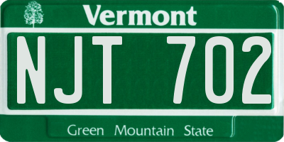 VT license plate NJT702
