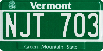 VT license plate NJT703