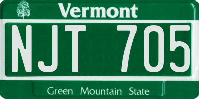 VT license plate NJT705