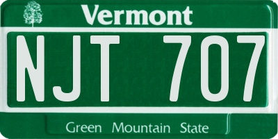 VT license plate NJT707