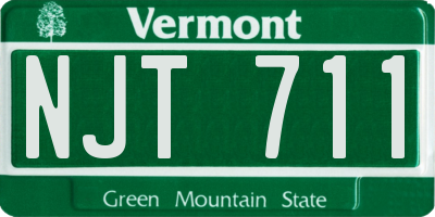 VT license plate NJT711