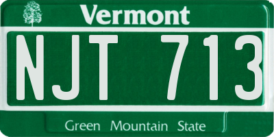 VT license plate NJT713