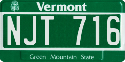 VT license plate NJT716