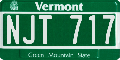 VT license plate NJT717