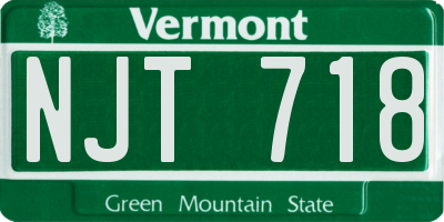 VT license plate NJT718