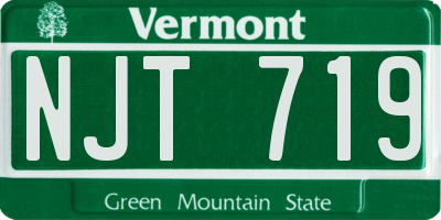 VT license plate NJT719