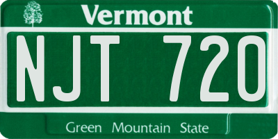 VT license plate NJT720