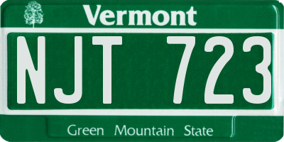 VT license plate NJT723