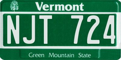 VT license plate NJT724