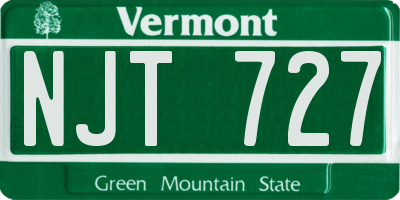 VT license plate NJT727