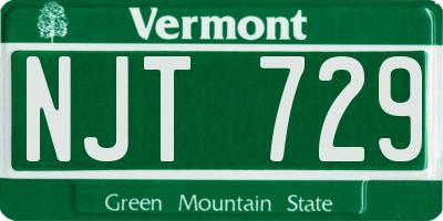 VT license plate NJT729