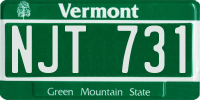 VT license plate NJT731