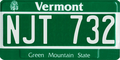 VT license plate NJT732