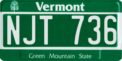 VT license plate NJT736