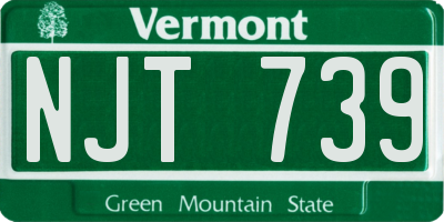 VT license plate NJT739