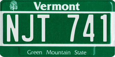 VT license plate NJT741