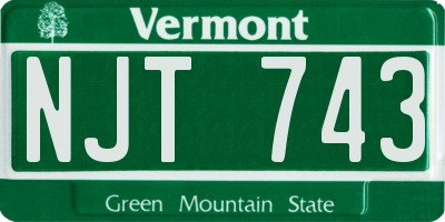 VT license plate NJT743