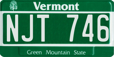 VT license plate NJT746
